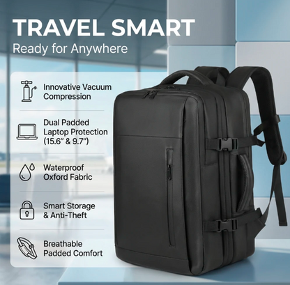 Traveling Bag Vacuum Compression With Air Pump Device 17-Inch Backpack, Waterproof Oxford Fabric
