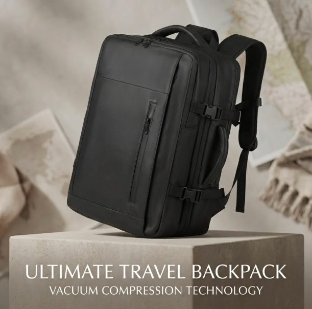 Traveling Bag Vacuum Compression With Air Pump Device 17-Inch Backpack, Waterproof Oxford Fabric